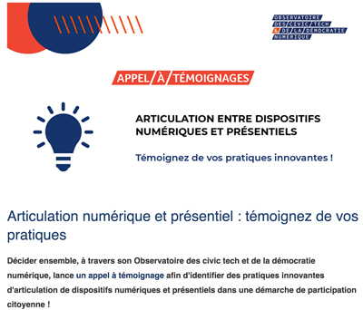 Témoignage CNCE / Acemip : Articulation du numérique et du présentiel - Enquête publique avec registre numérique et visio-permanences