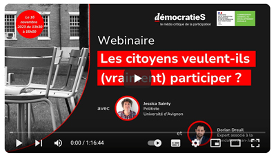 Webinaire : "Les citoyens veulent-ils (vraiment) participer ?"